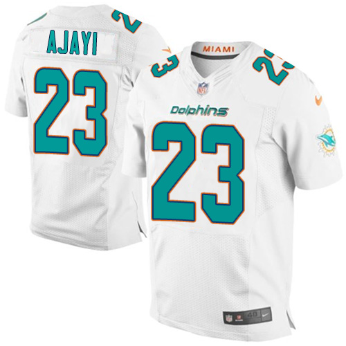 Men's Elite Jay Ajayi Nike Jersey White Road - #23 NFL Miami Dolphins